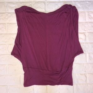 nu collective purple boat neck top size M